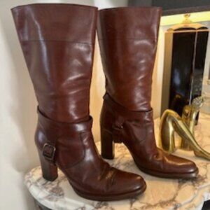 VINTAGE RARE MIU MIU Harness Italian Leather Heeled Luxury Boots - Size 8/8.5 N